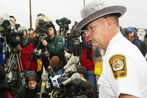 Spottsylvania County Sheriff Walt Schroeder answers questions regarding the drop in teen Mad Dog 20/20 consumption at the Mt. Pleasant quarry (below).